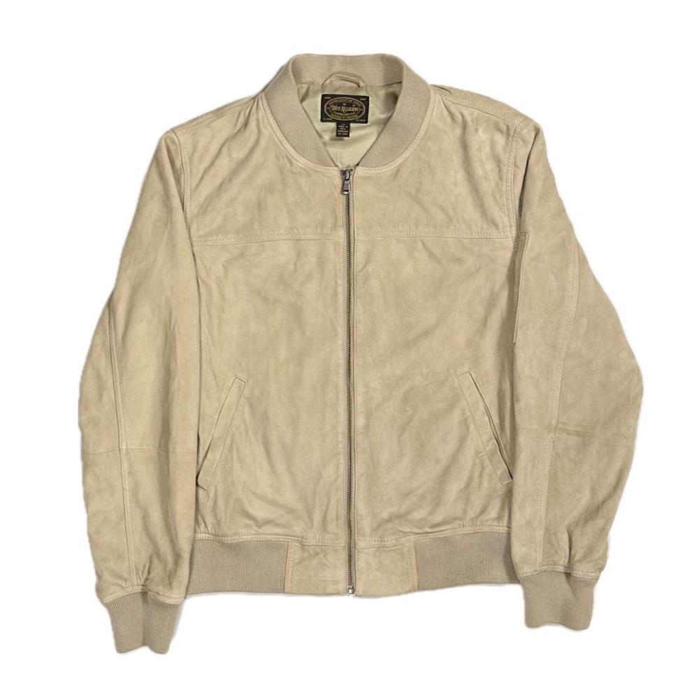True Religion 100% goat skin leather cream zip Ribbed flight jacket womens large